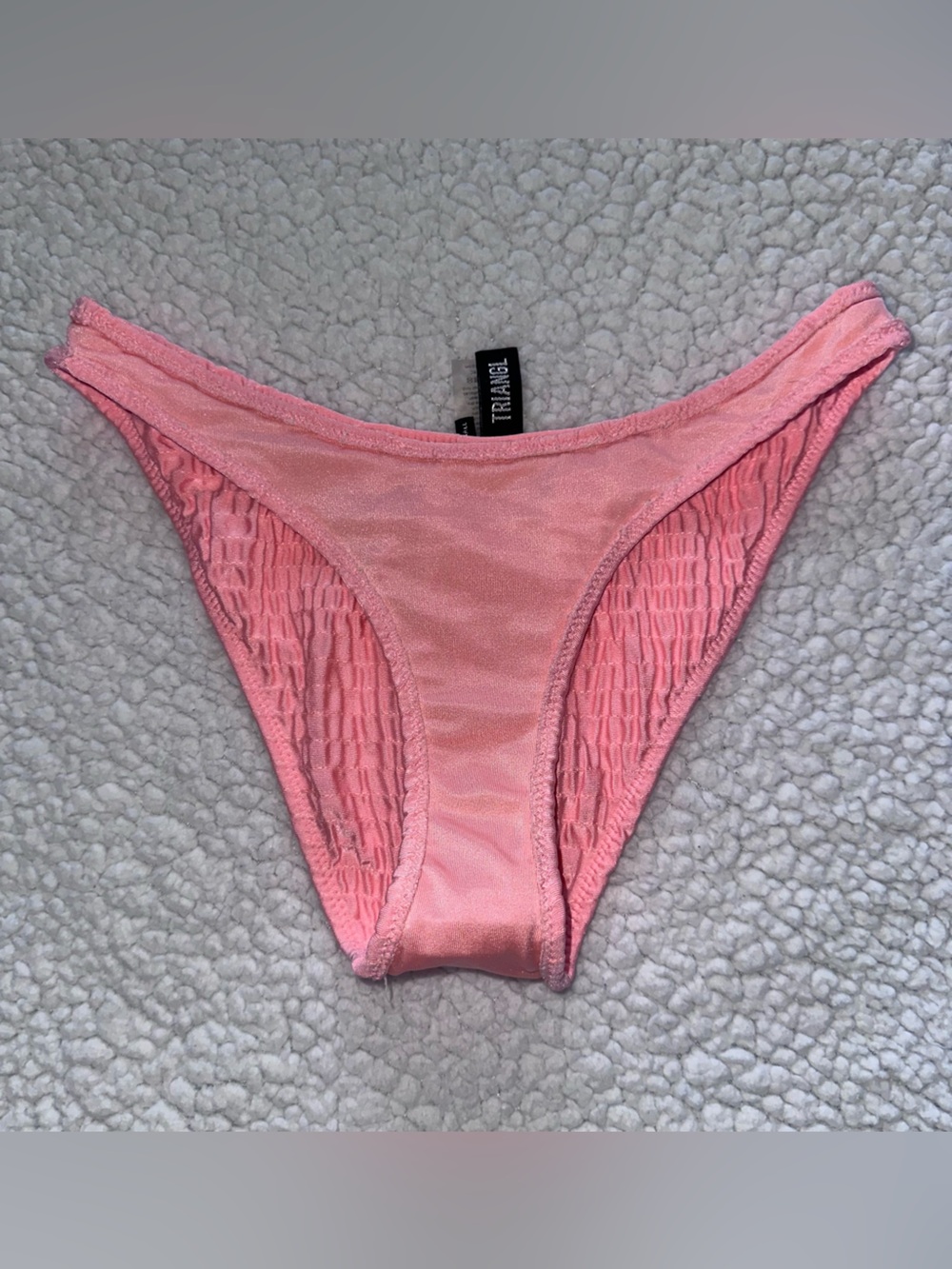TRIANGL bikini set peach pink crinkle texture cheeky cut adjustable straps S - Picture 9 of 13